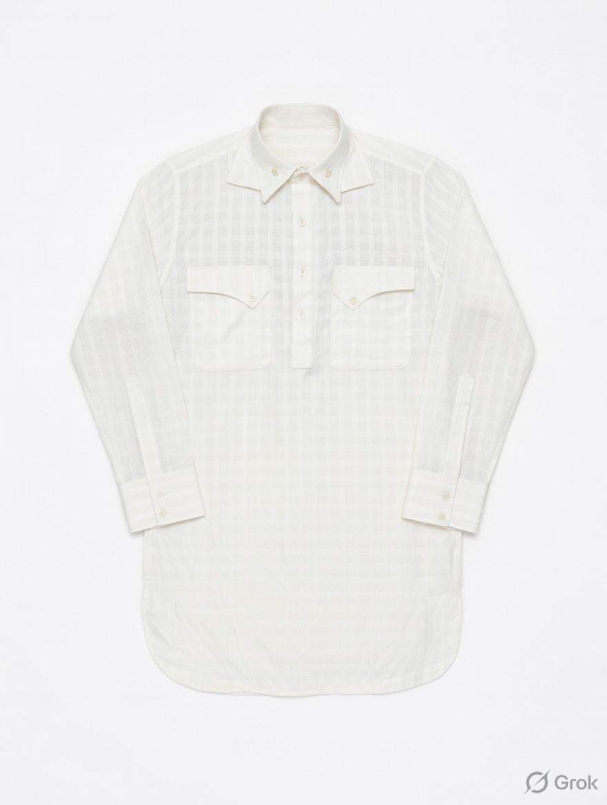 Off-white Square Weave Pathani Kurta - cloth image 1